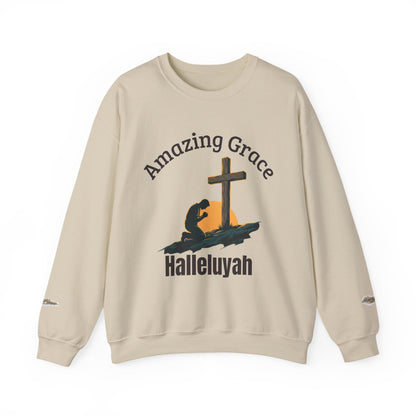 "Amazing Grace" Hallelujah Graphic Crewneck Sweatshirt — Unisex Pullover