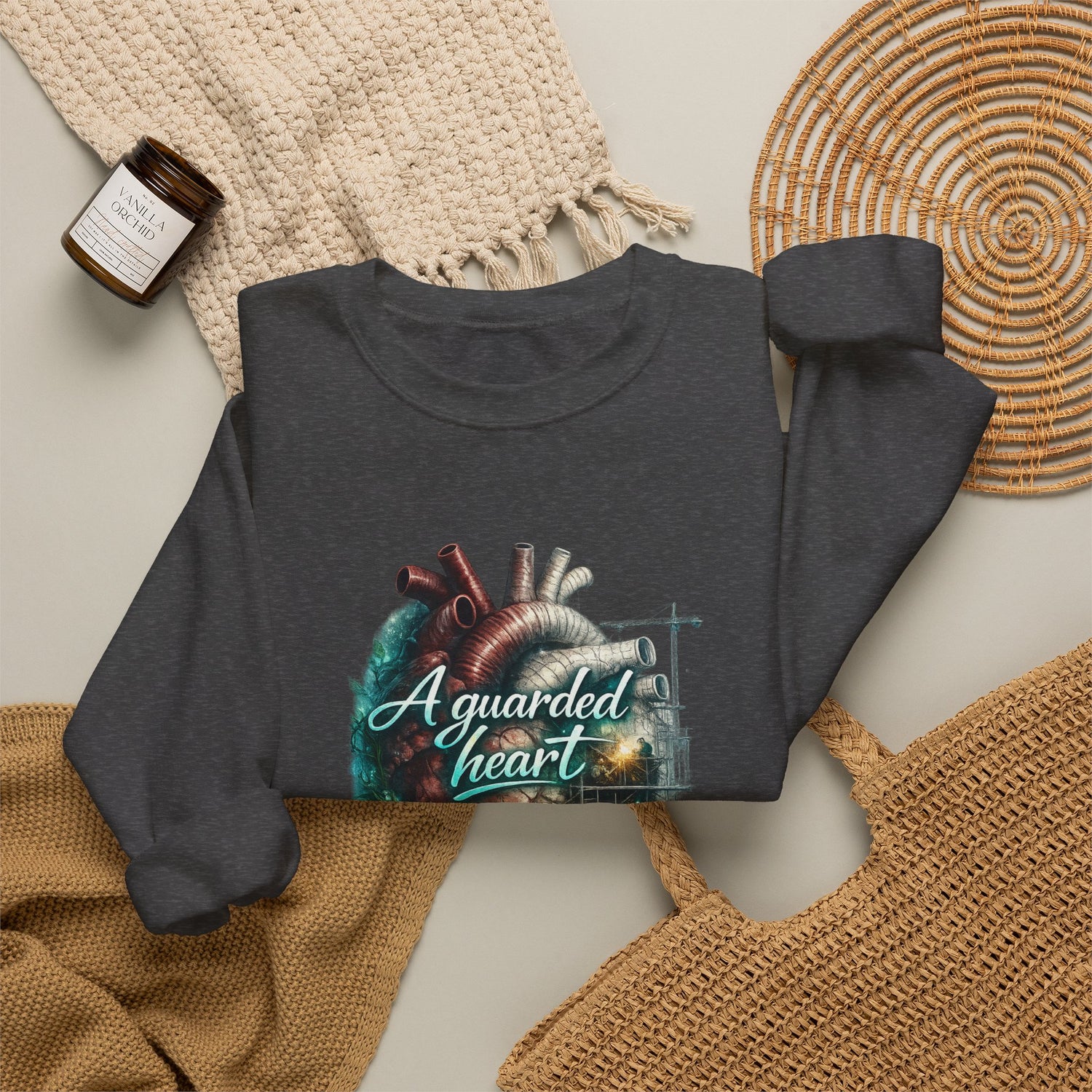 "A Guarded Heart" Crewneck Sweatshirt — Unisex Graphic Pullover