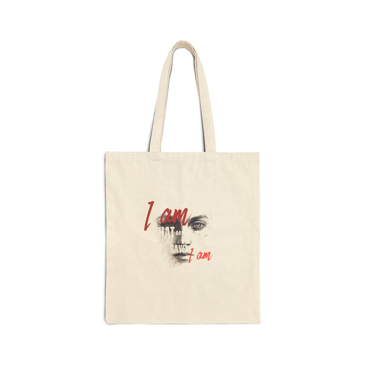 "I Am That I Am" Canvas Tote Bag — Graphic Shoulder Bag for Women