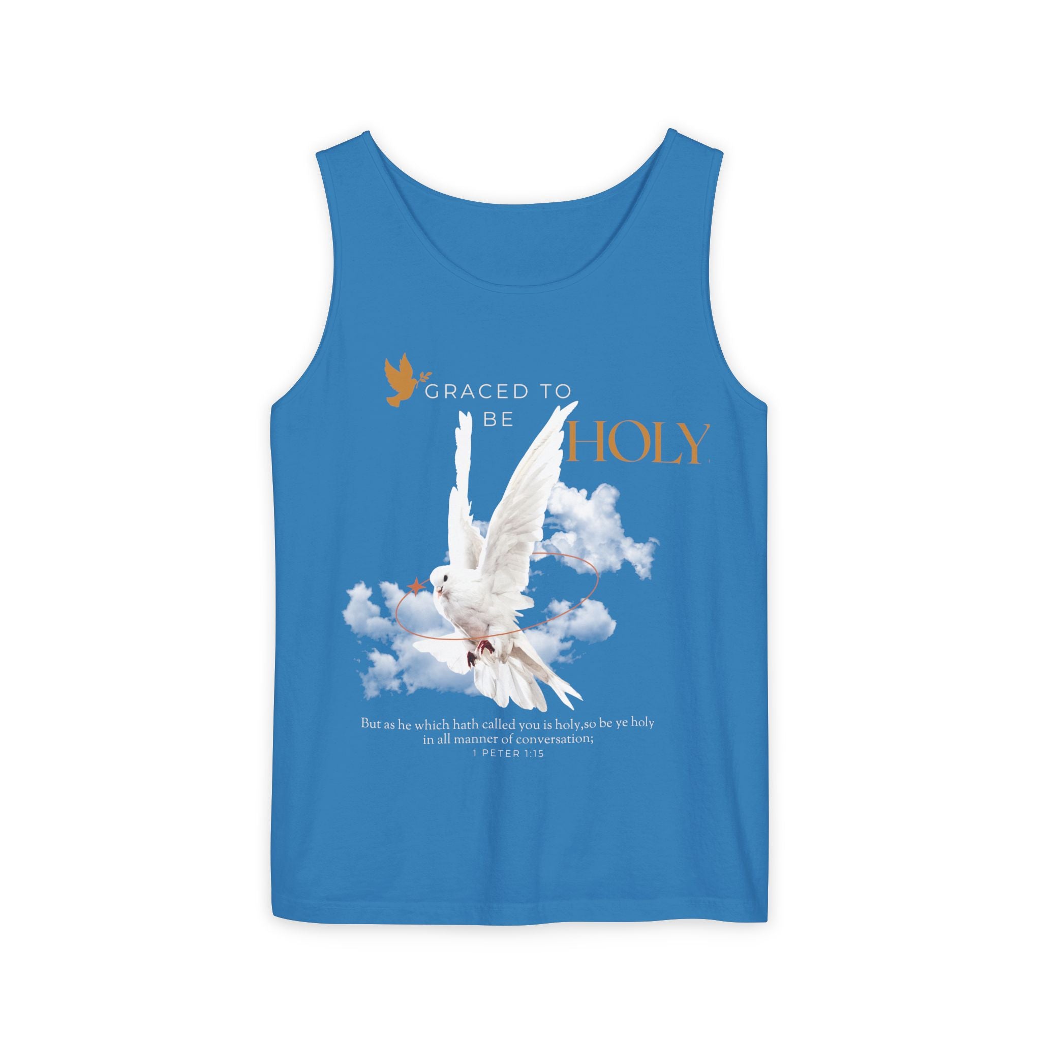 Graced to Be Holy Tank Top — Dove Graphic Print