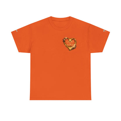 "God Is Love" Vintage Flaming Heart Graphic Tee — Unisex Cotton T-Shirt