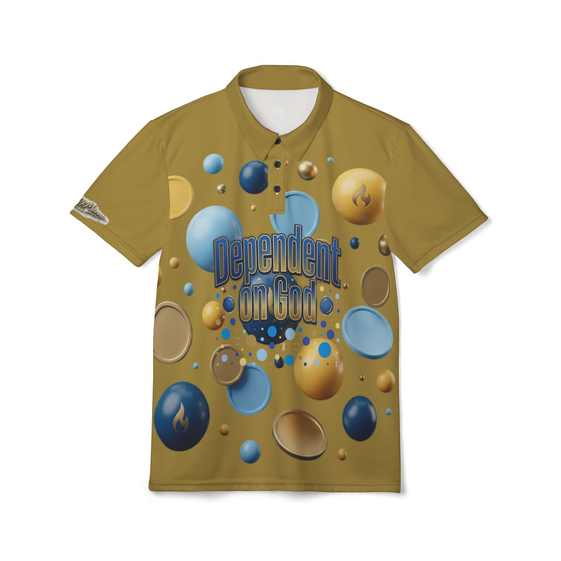 "Dependent on God" All-Over Print Polo Shirt — Unisex Graphic Polo
