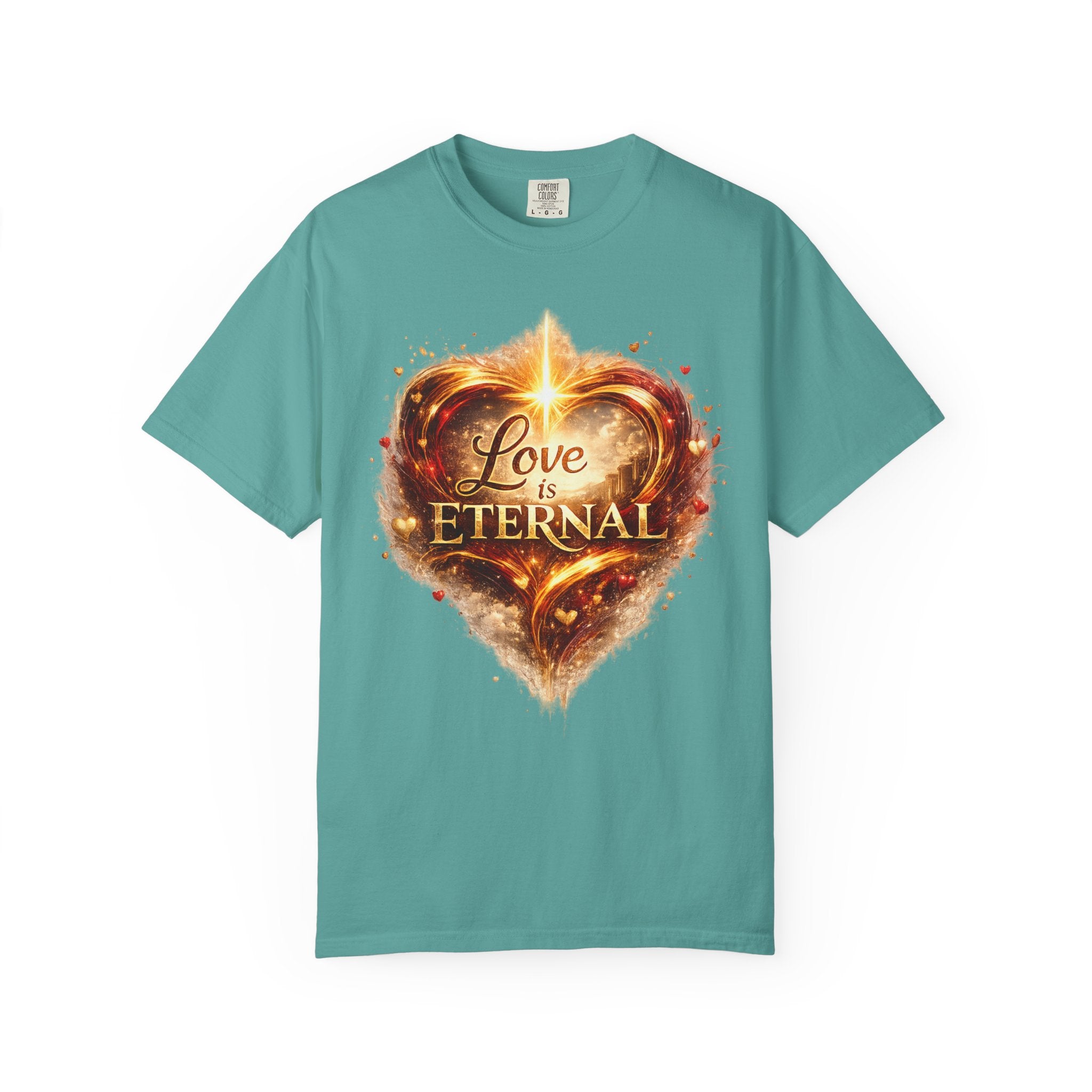Love Is Eternal Heart T-Shirt — 1 Corinthians 13 Agape Faith-Inspired Tee