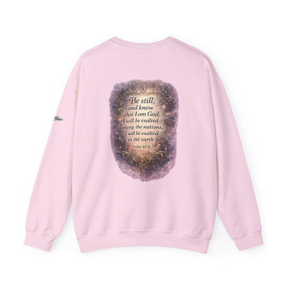 "Be Still" Graphic Crewneck Sweatshirt — Unisex Fleece Pullover