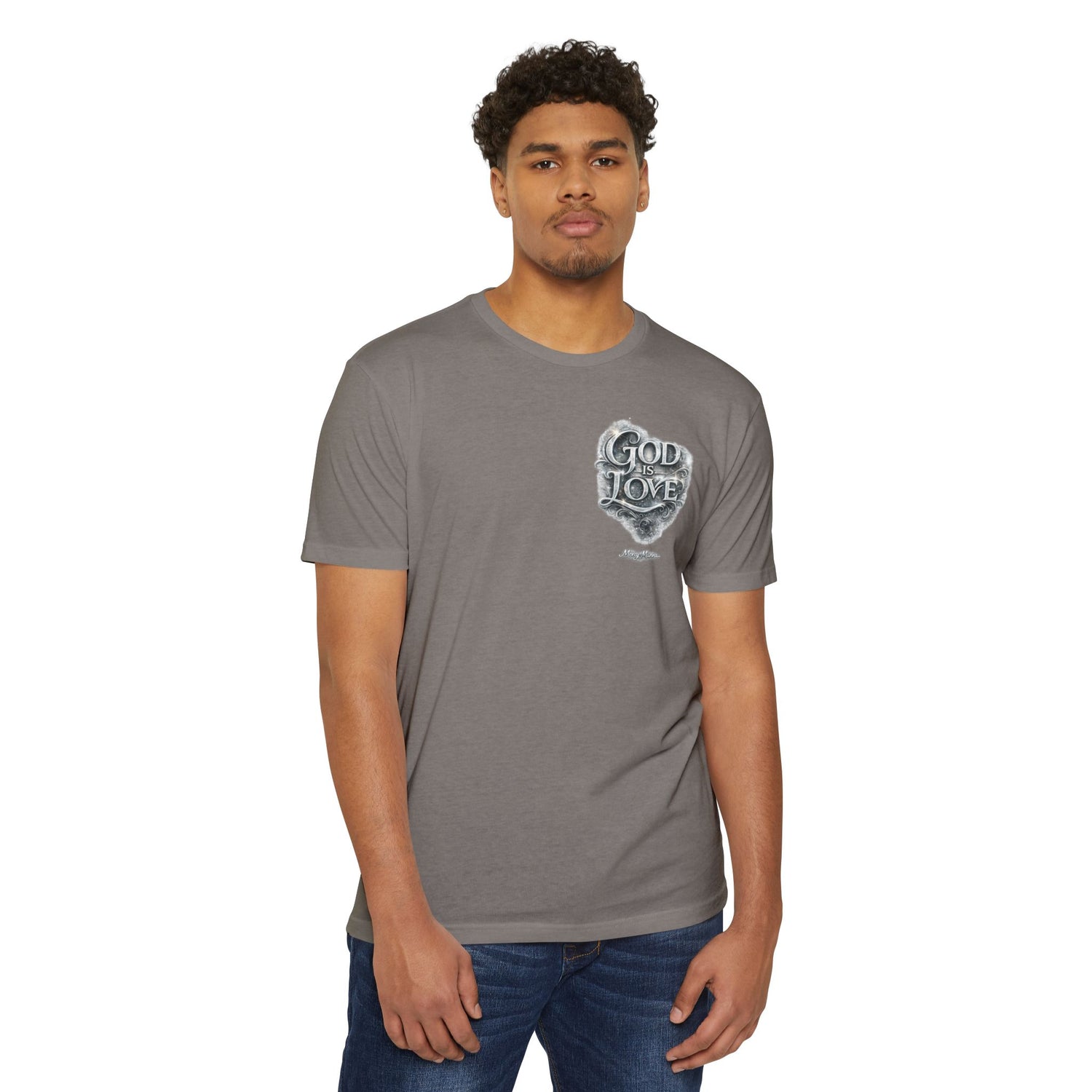 "God Is Love" Chest-Print Graphic Tee — Unisex Cotton T-Shirt