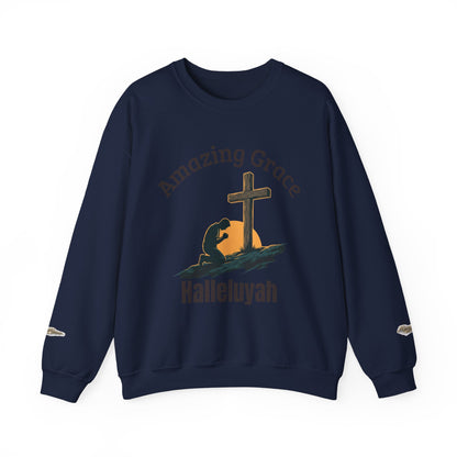 "Amazing Grace" Hallelujah Graphic Crewneck Sweatshirt — Unisex Pullover