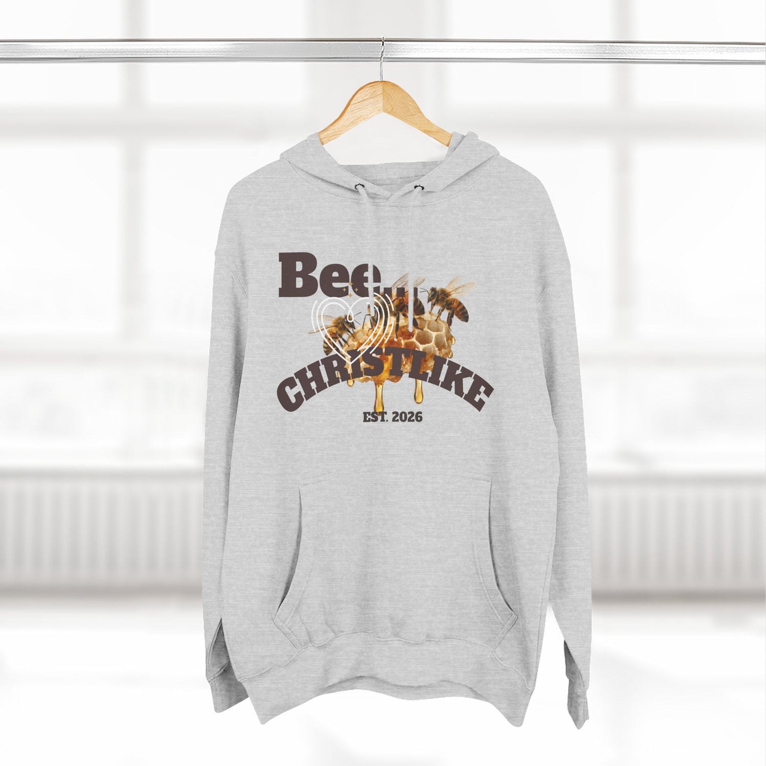"Be Christlike" Honeybee Graphic Pullover Hoodie — Unisex Fleece Sweatshirt