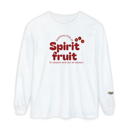 "Spirit Fruit" Galatians 5 Garment-Dyed Long Sleeve Tee — Unisex Graphic Shirt