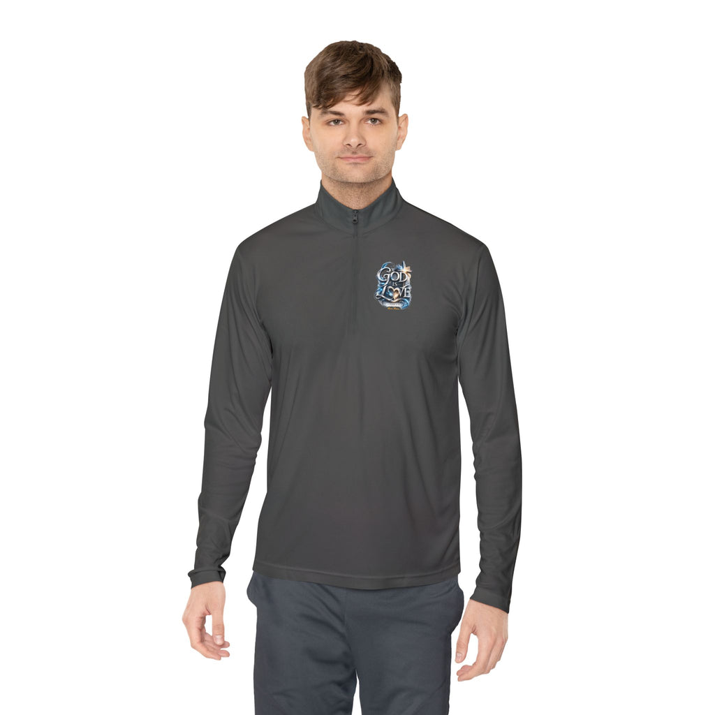 God Is Love Quarter-Zip Pullover — Faith-Inspired Christian Pullover