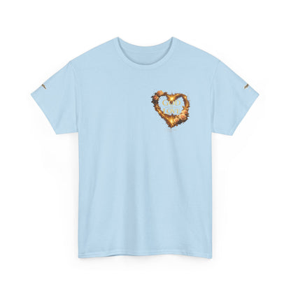 "God Is Love" Vintage Flaming Heart Graphic Tee — Unisex Cotton T-Shirt