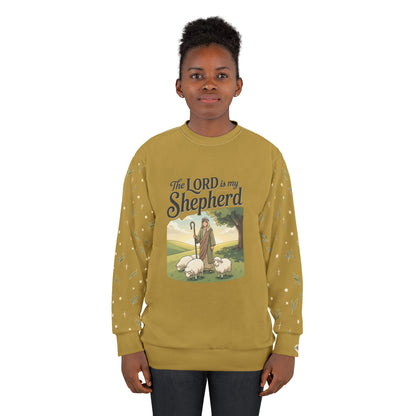 "The Lord Is My Shepherd" Graphic Crewneck Sweatshirt — Unisex Fleece Pullover