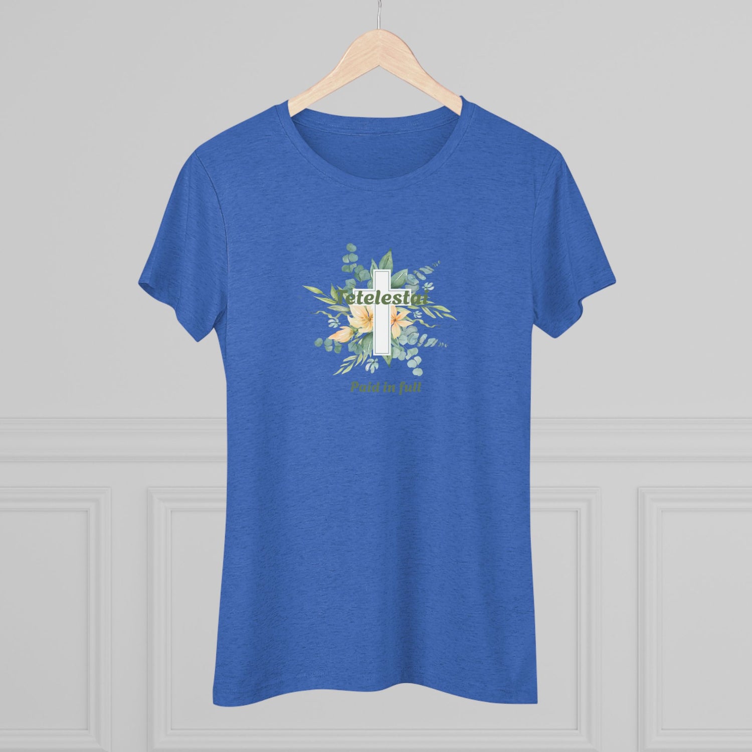 "Paid in Full" Floral Cross Graphic Tee — Women&