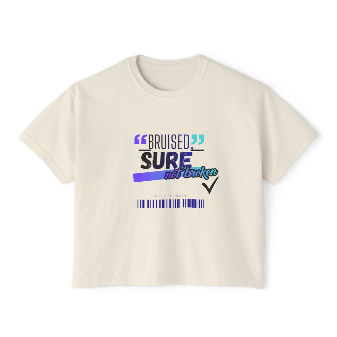 "Bruised But Not Broken" Retro Surf Boxy Graphic Tee — Women&