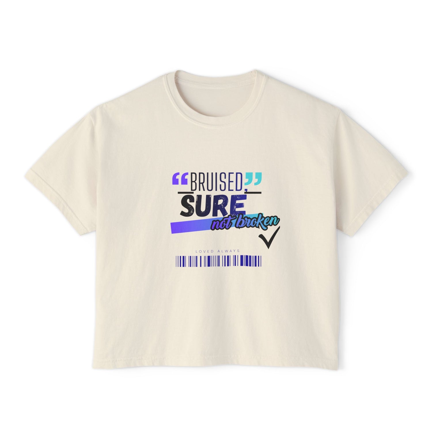 "Bruised But Not Broken" Retro Surf Boxy Graphic Tee — Women&