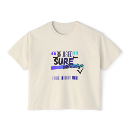 "Bruised But Not Broken" Retro Surf Boxy Graphic Tee — Women&