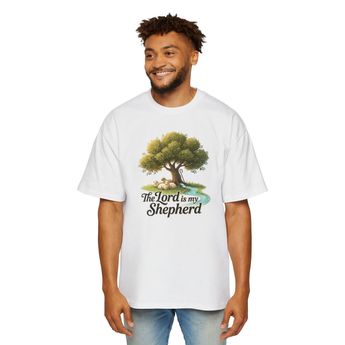 "The Lord Is My Shepherd" Oversized Graphic Tee — Men&
