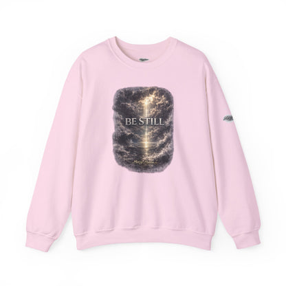 "Be Still" Graphic Crewneck Sweatshirt — Unisex Fleece Pullover
