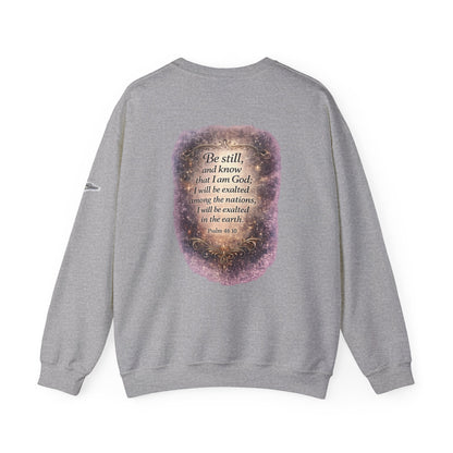 "Be Still" Graphic Crewneck Sweatshirt — Unisex Fleece Pullover