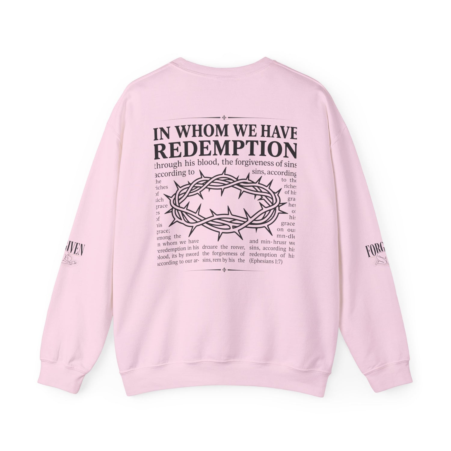 "Forgiven" Heavy Blend Crewneck Sweatshirt — Unisex Graphic Pullover