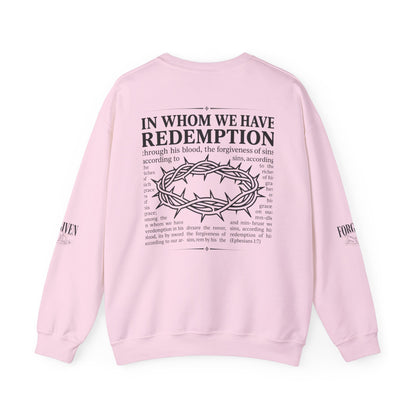 "Forgiven" Heavy Blend Crewneck Sweatshirt — Unisex Graphic Pullover