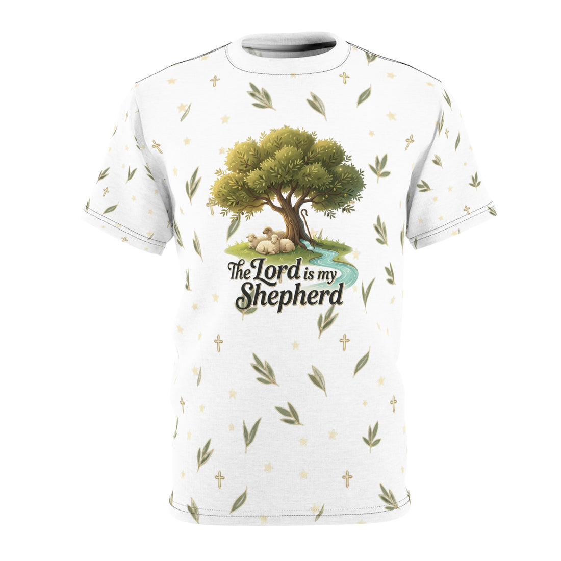 "The Lord Is My Shepherd" Tree All-Over Print Tee — Unisex Graphic T-Shirt