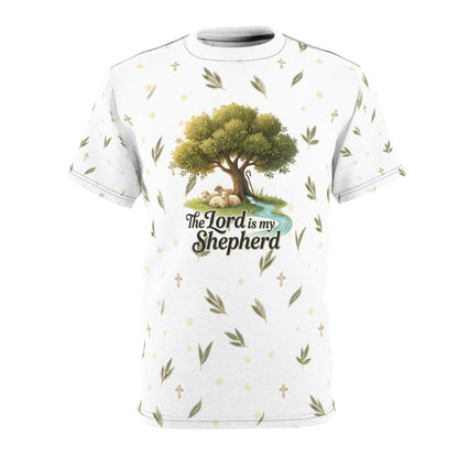 "The Lord Is My Shepherd" Tree All-Over Print Tee — Unisex Graphic T-Shirt