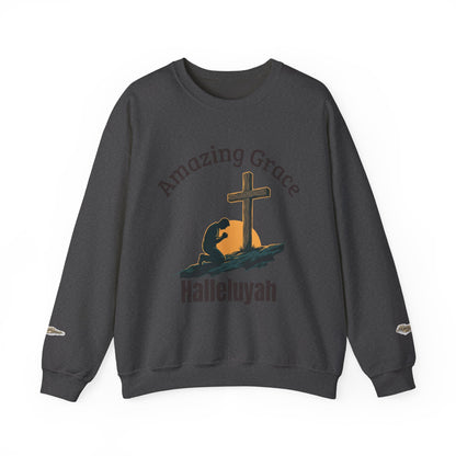 "Amazing Grace" Hallelujah Graphic Crewneck Sweatshirt — Unisex Pullover