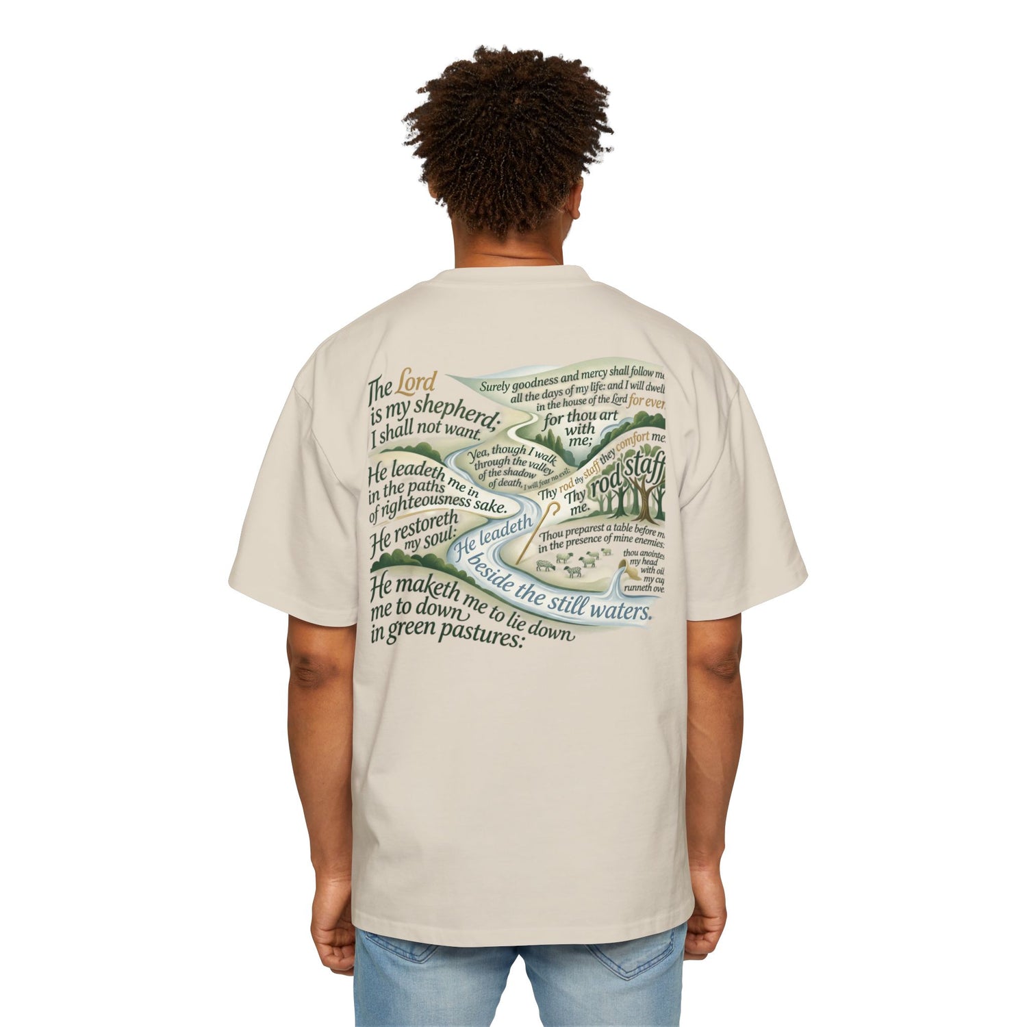 "Psalms 23" Oversized Graphic Tee — Men&