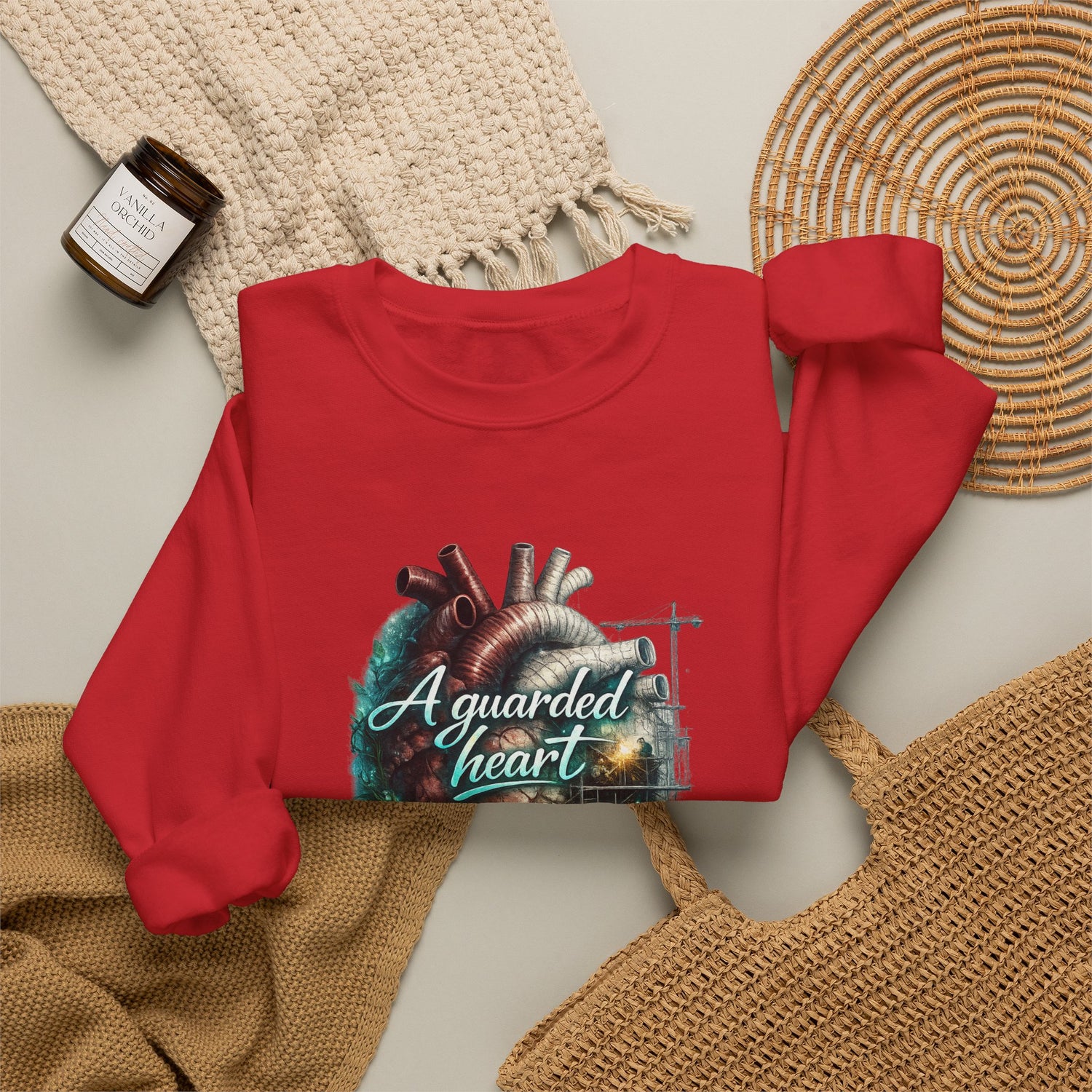 "A Guarded Heart" Crewneck Sweatshirt — Unisex Graphic Pullover