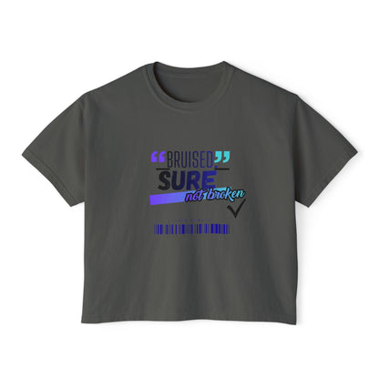"Bruised But Not Broken" Retro Surf Boxy Graphic Tee — Women&