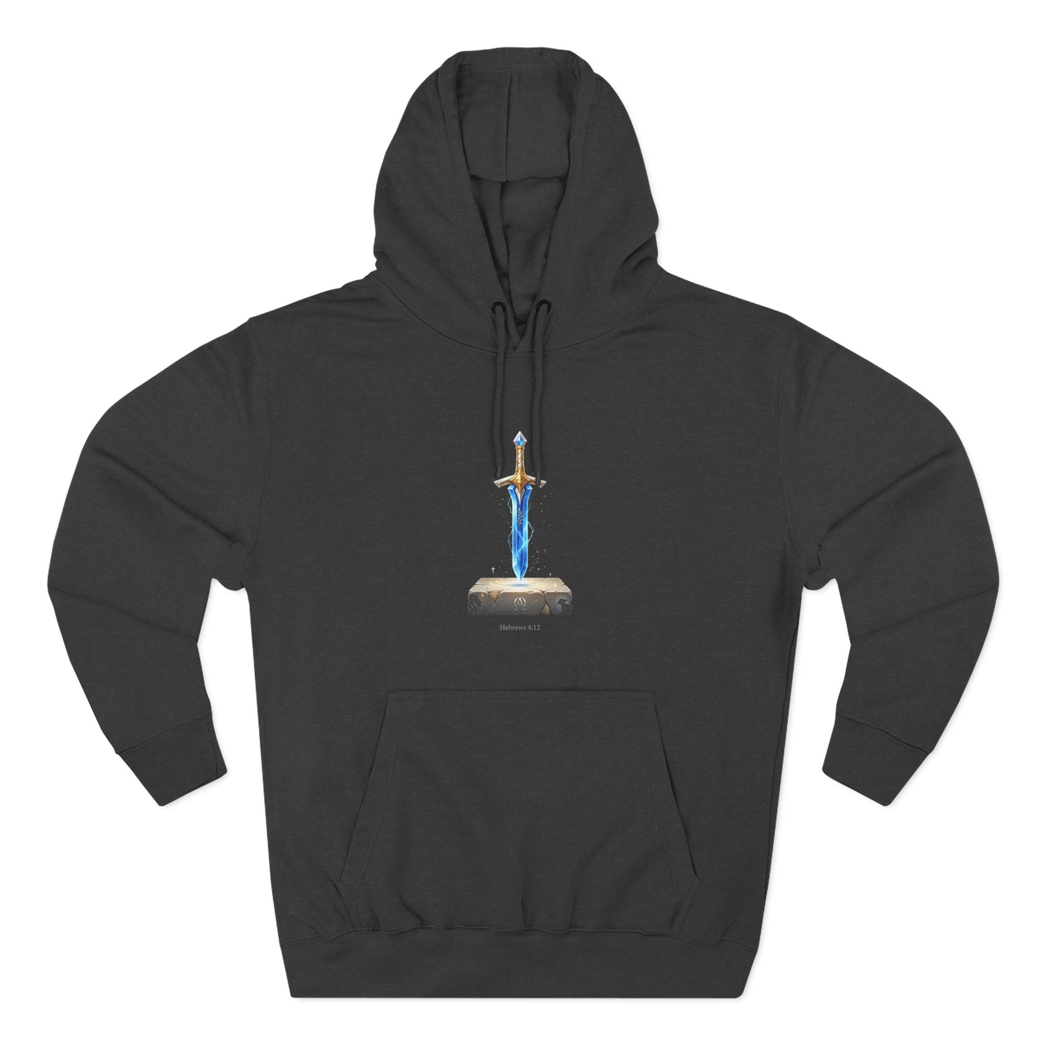 "Hebrews 4:12" Sword Graphic Pullover Hoodie — Unisex Fleece Sweatshirt