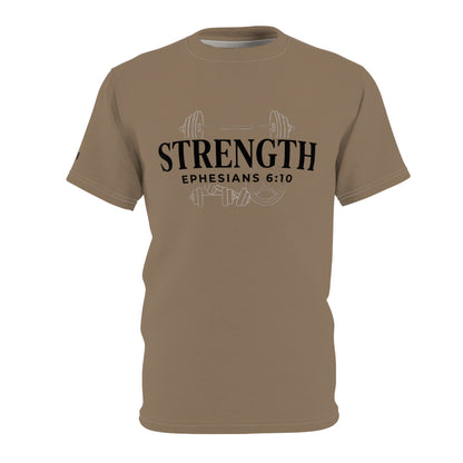 Ephesians 6:10 All-Over Print Tee — Be Strong in the Lord