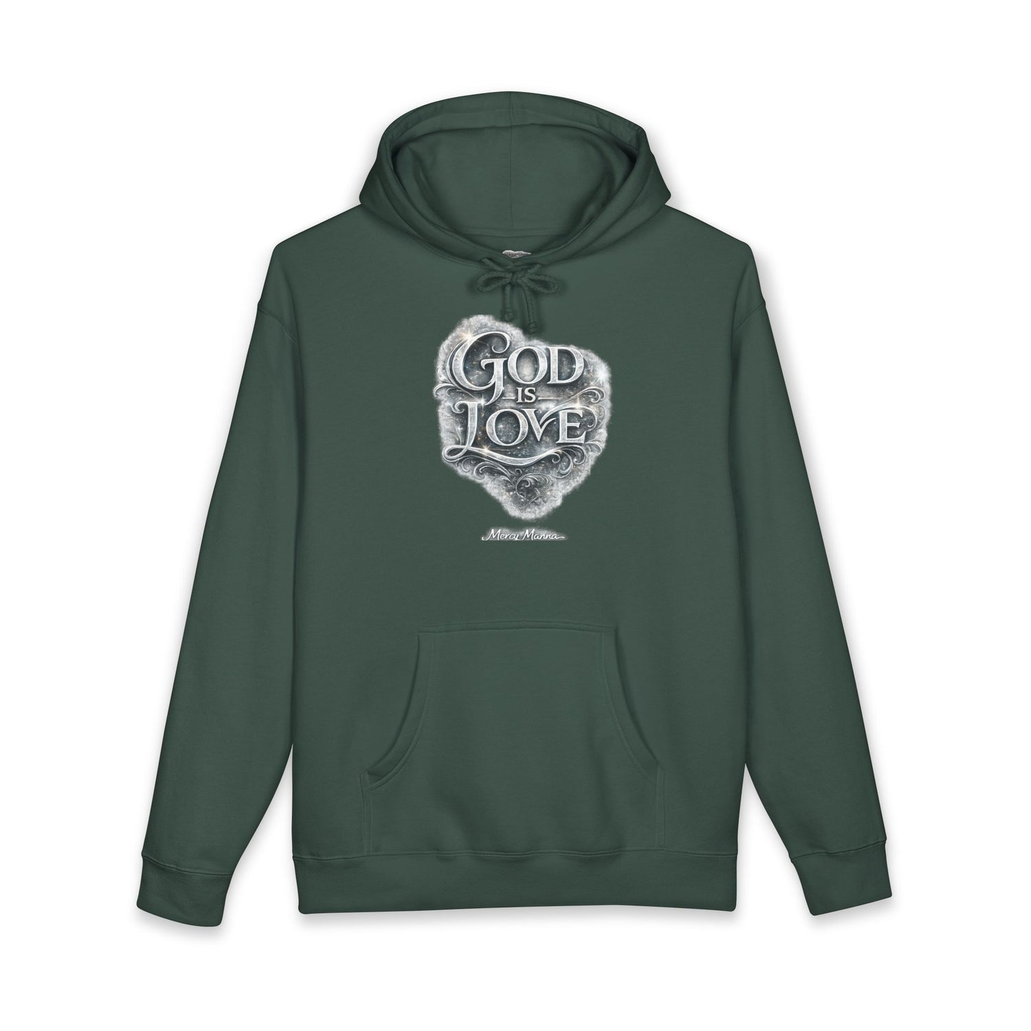 "God Is Love" Graphic Pullover Hoodie — Unisex Fleece Sweatshirt