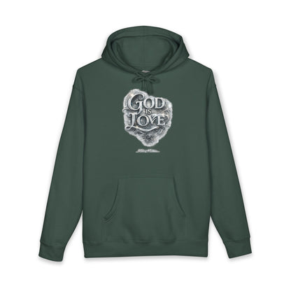 "God Is Love" Graphic Pullover Hoodie — Unisex Fleece Sweatshirt