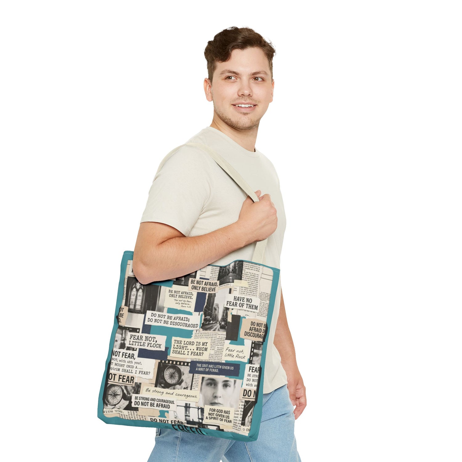 "Do Not Be Afraid" Graphic Tote Bag — Reusable Canvas Bag