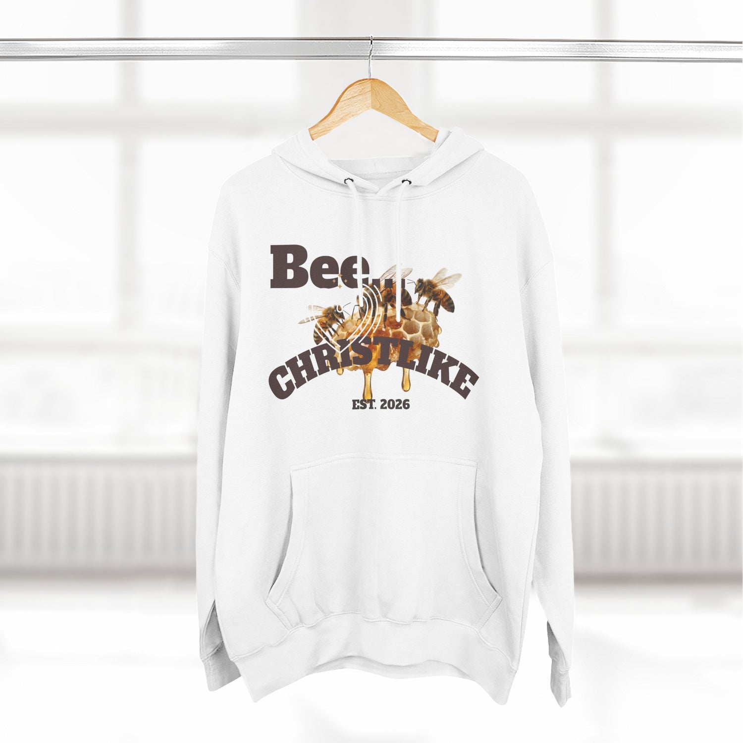 "Be Christlike" Honeybee Graphic Pullover Hoodie — Unisex Fleece Sweatshirt