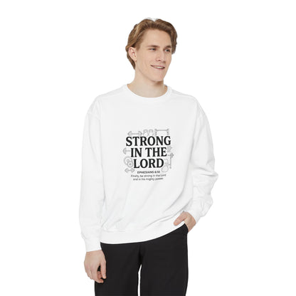 Strong in the Lord Crewneck — Ephesians 6:10 Faith Sweatshirt