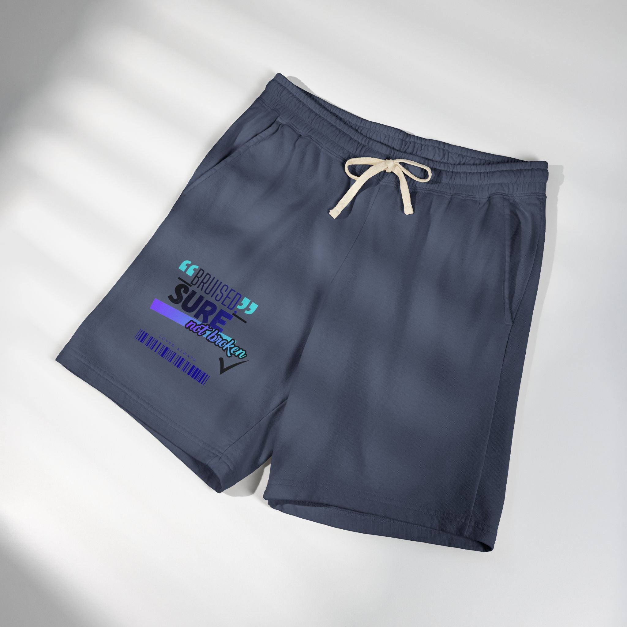 Christian Sweat Shorts — "Bruised Sure" Graphic Fleece Lounge Shorts