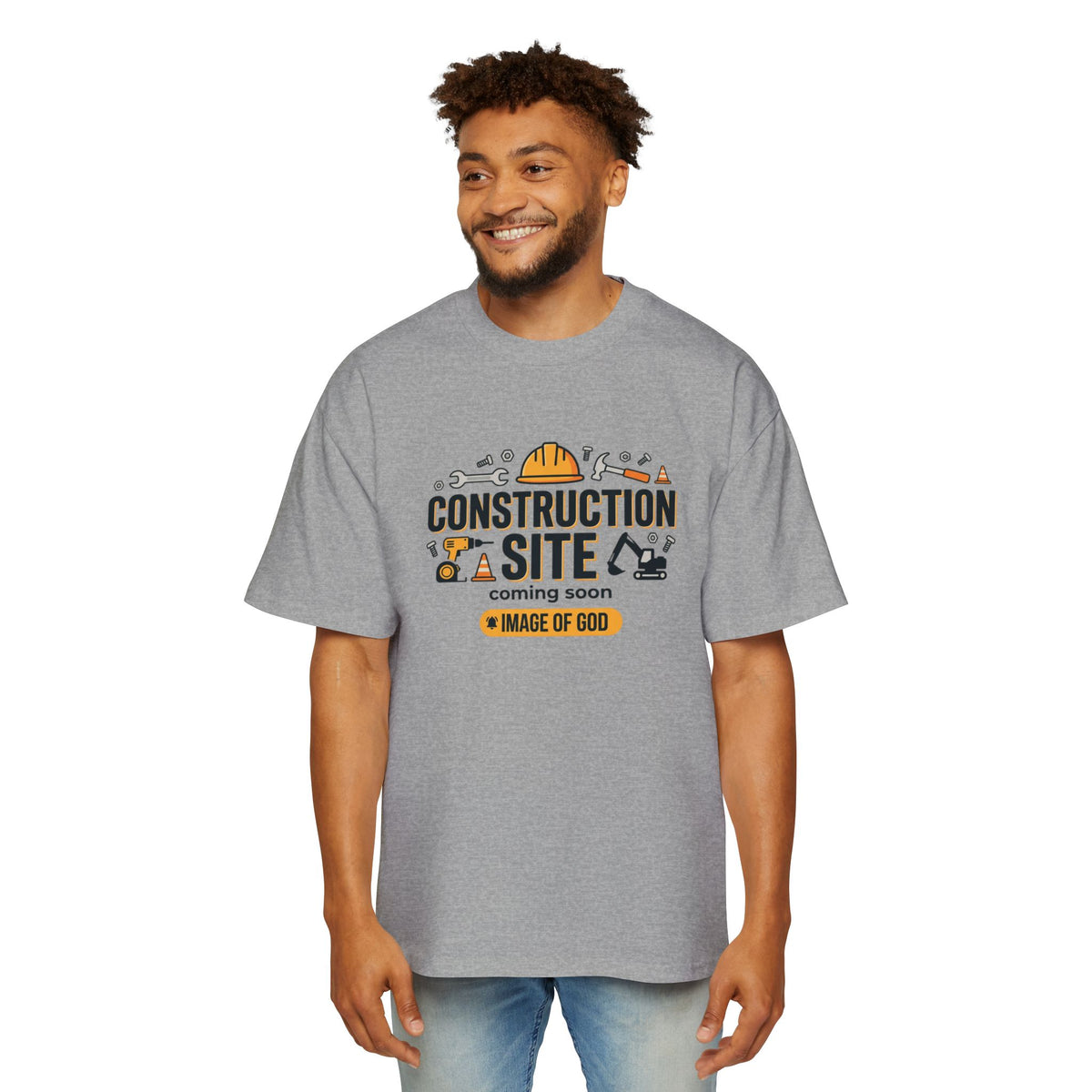 Construction Site Tee — "Coming Soon: Image of God" Graphic T-Shirt