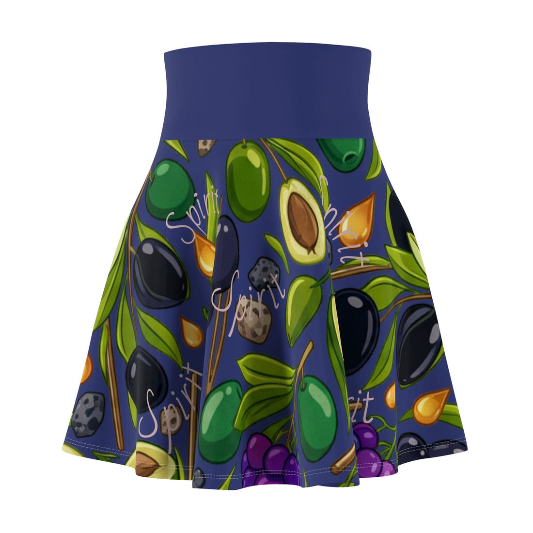 Avocado &amp; Olive Spirit Fruit Pattern Skater Skirt