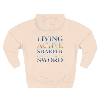 "Hebrews 4:12" Sword Graphic Pullover Hoodie — Unisex Fleece Sweatshirt