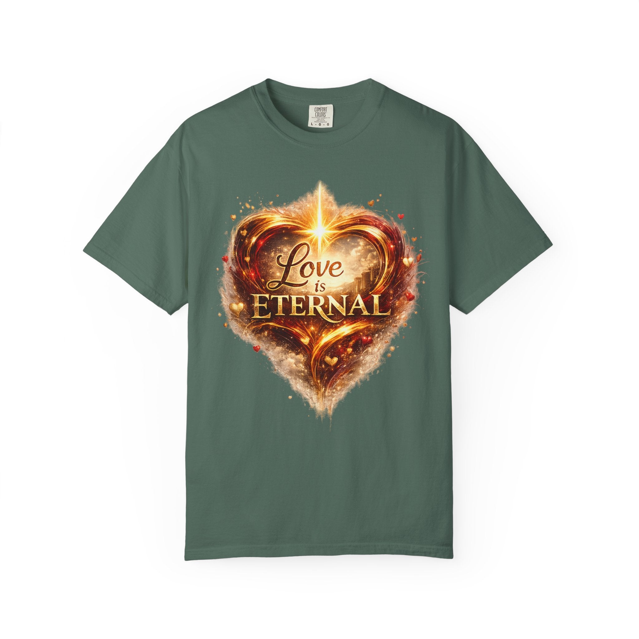 Love Is Eternal Heart T-Shirt — 1 Corinthians 13 Agape Faith-Inspired Tee