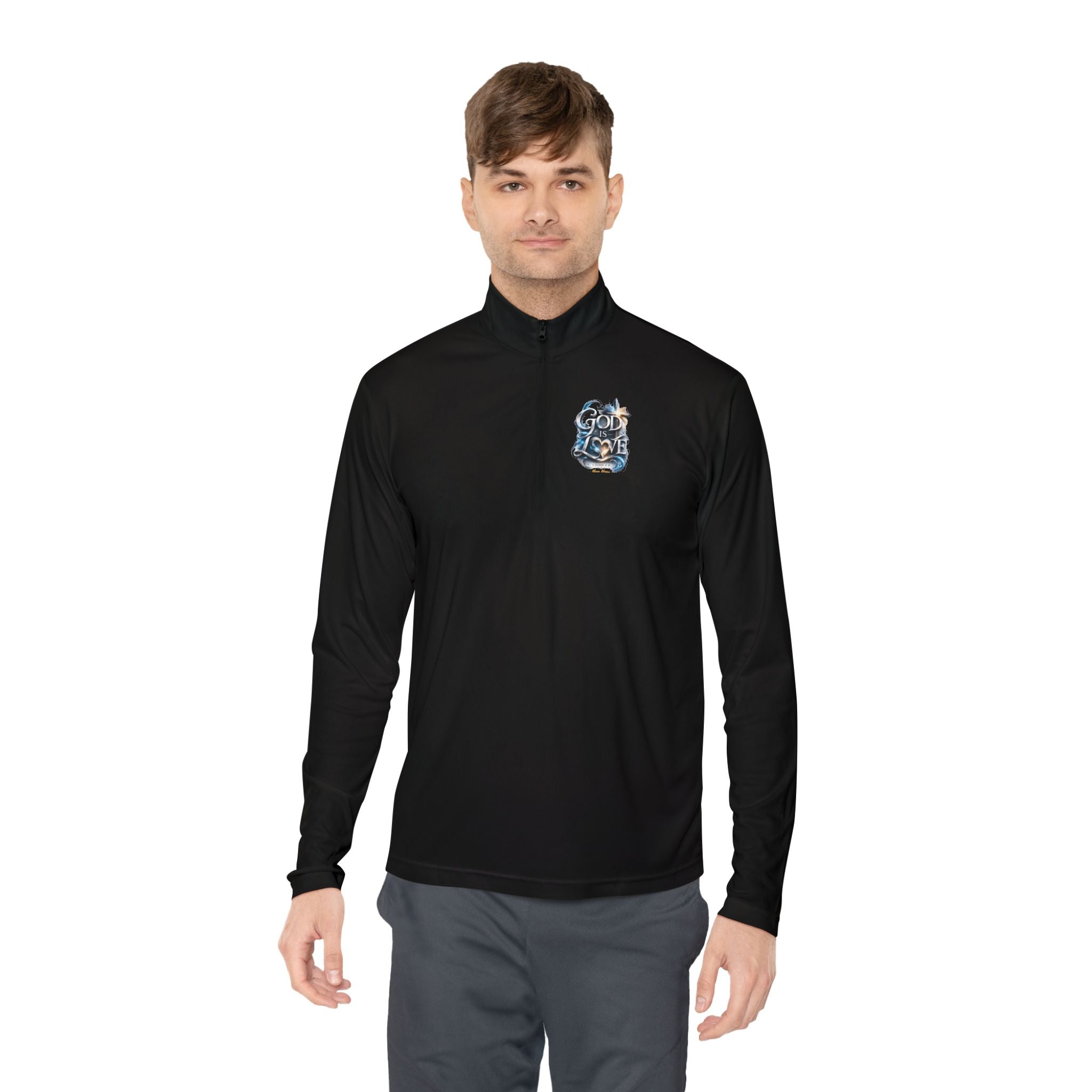 God Is Love Quarter-Zip Pullover — Faith-Inspired Christian Pullover