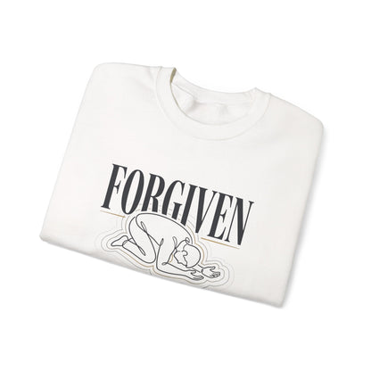 "Forgiven" Heavy Blend Crewneck Sweatshirt — Unisex Graphic Pullover