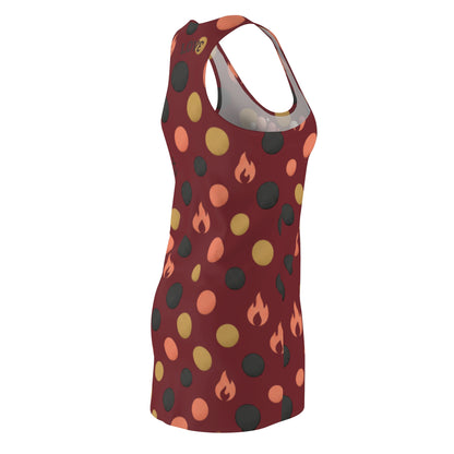 "Love" Heart &amp; Flame Polka Dot Racerback Dress — Women&