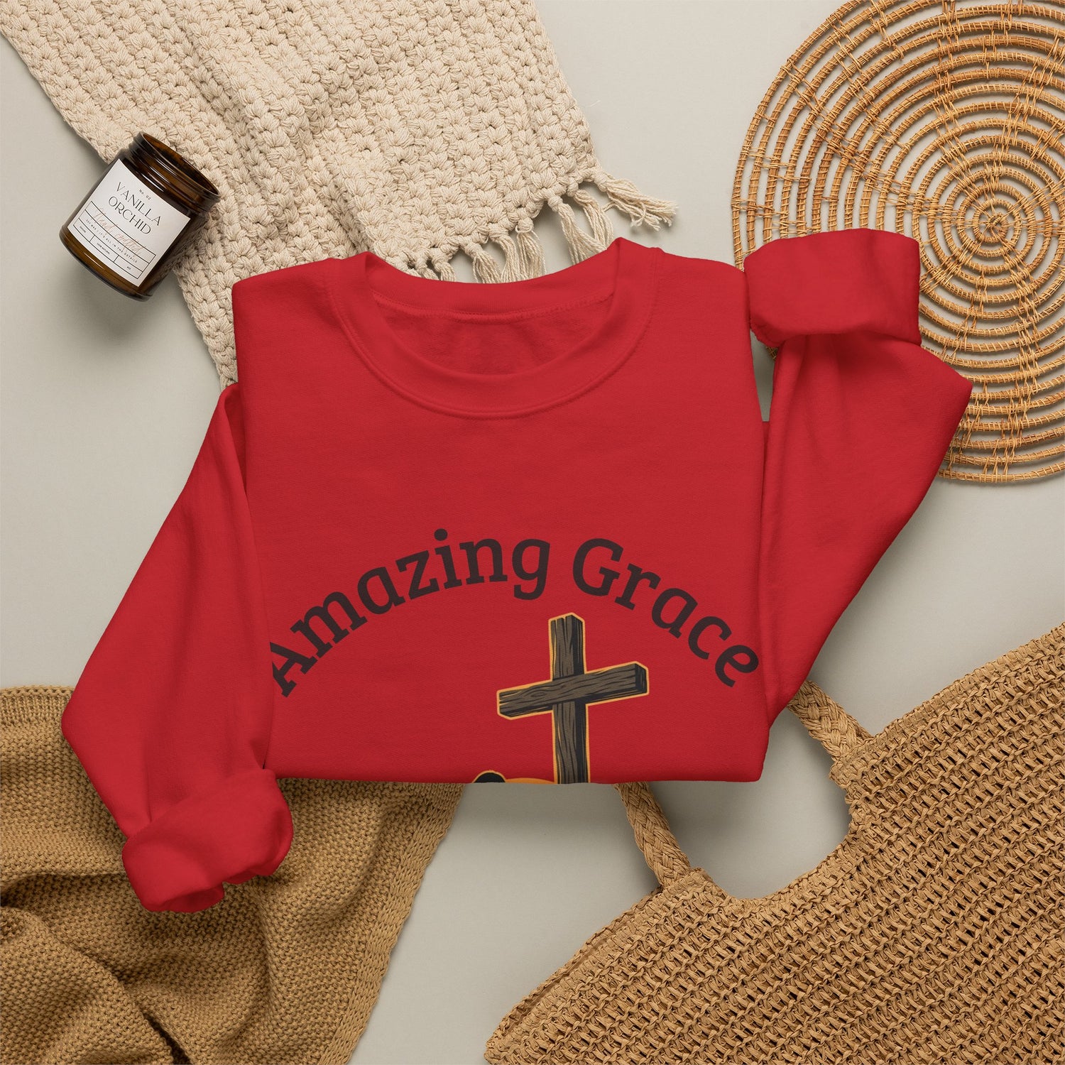 "Amazing Grace" Hallelujah Graphic Crewneck Sweatshirt — Unisex Pullover