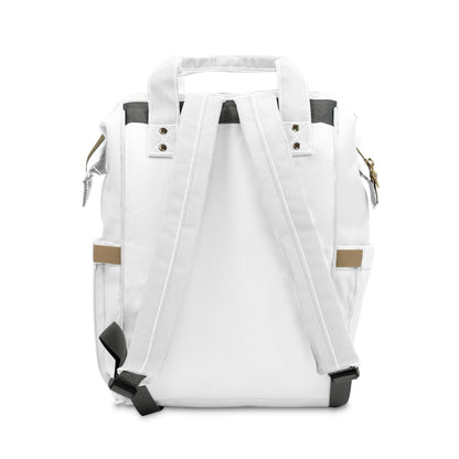 "I Trust in God" Gold Wings Diaper Backpack — Large Nylon Baby Bag for Moms