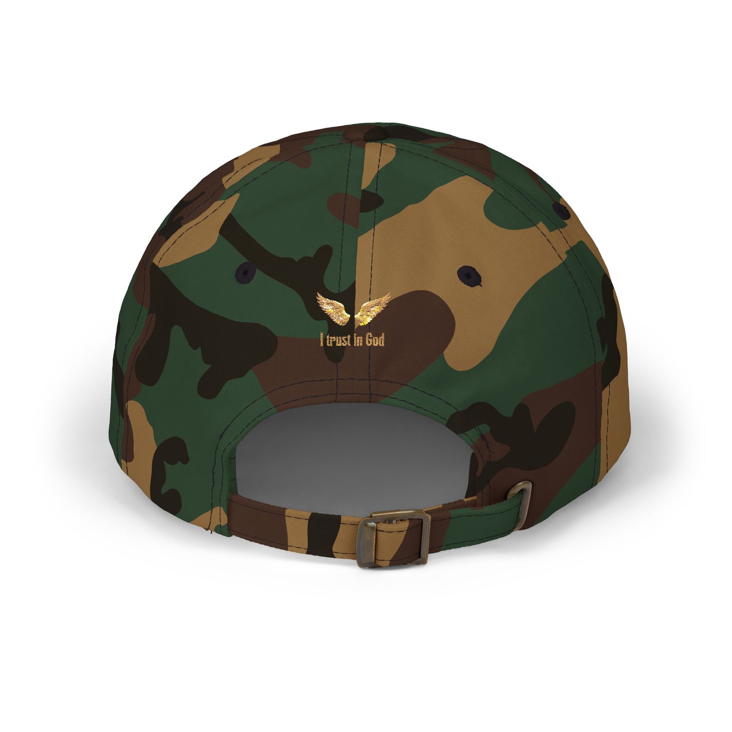 "I Trust in God" Gold Wing Embroidered Dad Cap — Adjustable Hat