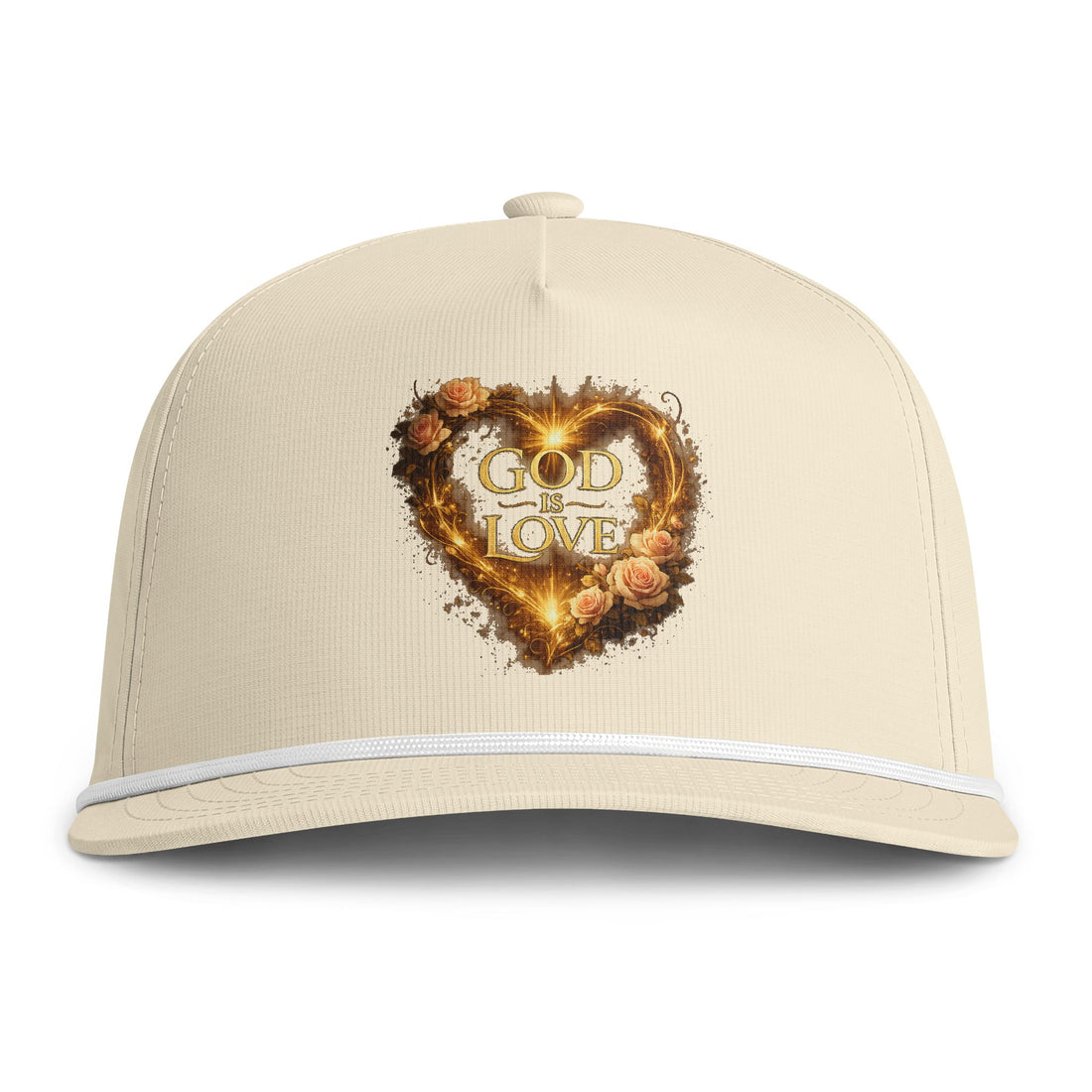 "God Is Love" Heart Rope Embroidered Baseball Cap — Adjustable Dad Hat for Men &amp; Women