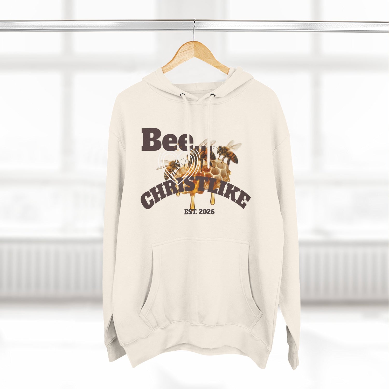 "Be Christlike" Honeybee Graphic Pullover Hoodie — Unisex Fleece Sweatshirt